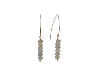 Labradorite Earrings | Marquise Wire Earrings | Gold-filled Earrings | Labradorite Jewelry | Simple Earrings | Gold-filled Jewelry | Modern