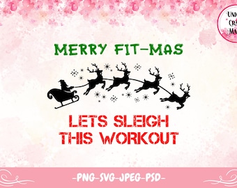 Entrenamiento Fit-Mas, diseño navideño (svg, png, jpeg, psd)