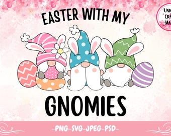 Pascua con mis gnomitos, gnomitos de Pascua, conejito de Pascua, familia, gnomos, Pascua, PNG de Pascua, sublimación de Pascua, imprimible, PNG, sublimación