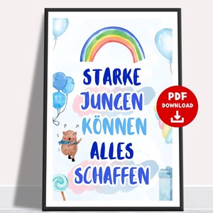 Imprimir / imprimir / cartel pequeño *Strong Boys* (A4) para la habitación de los niños