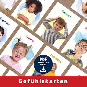Gefühlekarten | Montessori | Gefühle Kinder | Lernmaterial Kindergarten | Emotionskarten | Gefühlskarten