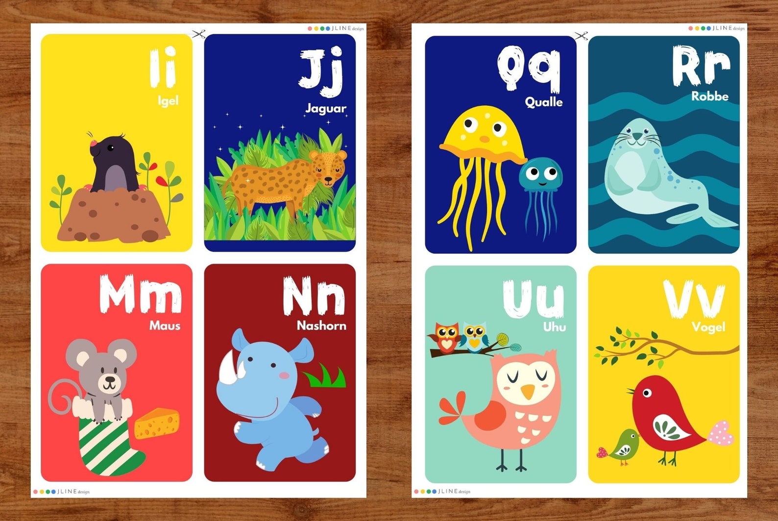 ABC Alphabet Karten Lernkarten Deutsche Buchstaben für | Etsy