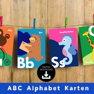 ABC-plaatjeskaarten, leerkaarten, A-Z-kaarten, ABC-leren, alfabet-flashcards, kinderalfabet