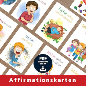 Print 36 affirmatiekaarten voor kinderen | Mindfulness kinderen | Sterke gedachten voor kinderen | Affirmaties voor kinderen | A4