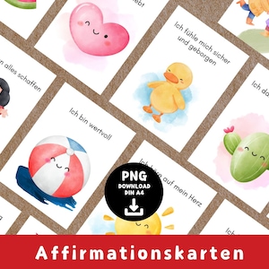 20 Cartes d'affirmation Enfants - Cartes de pleine conscience - Enfants - Cartes d'encouragement - Cartes - Anniversaire - Cadeau - Encouragement