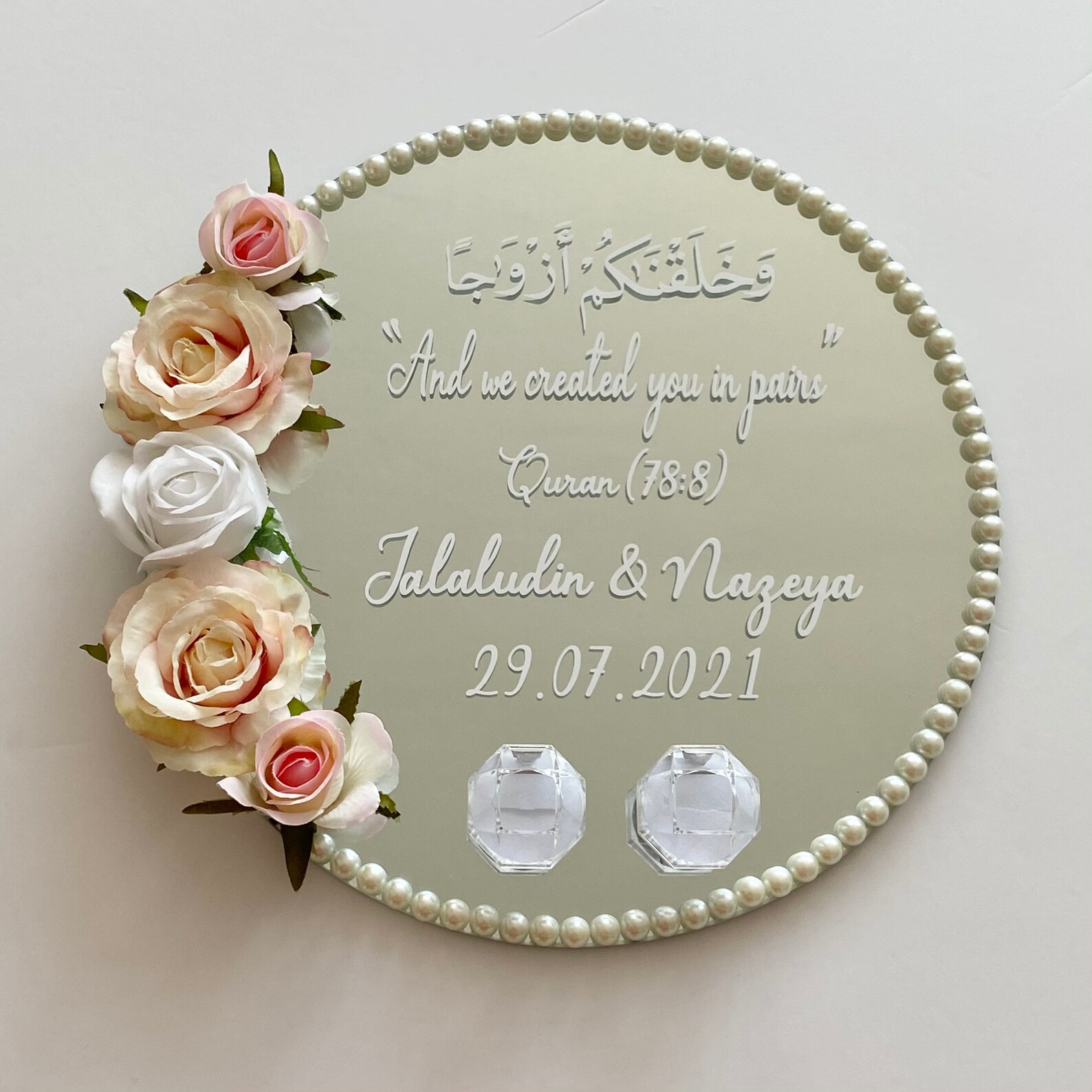 Pink Ring Plate for Weddings Nikkah Engagement. Wedding Etsy