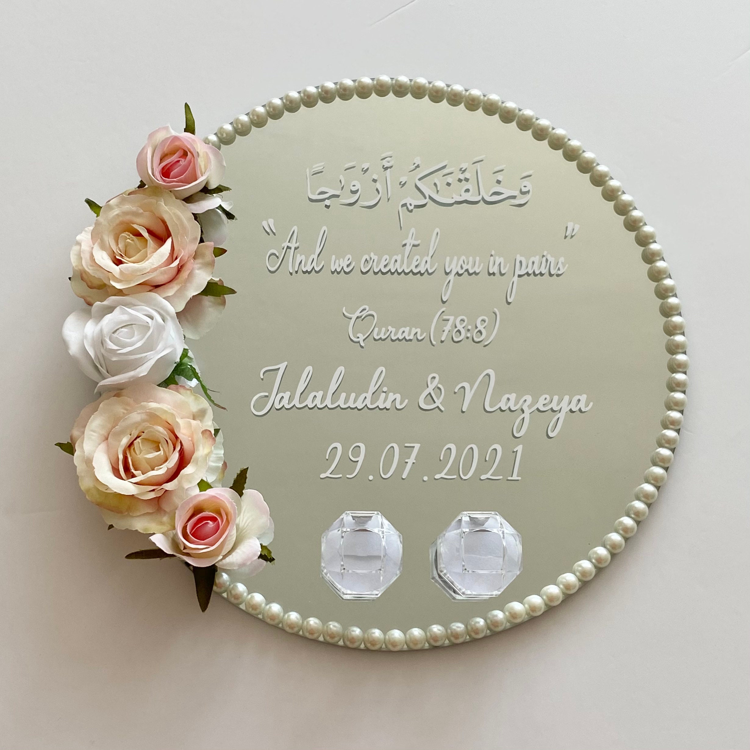 Pink Ring Plate for Weddings Nikkah Engagement. Wedding - Etsy