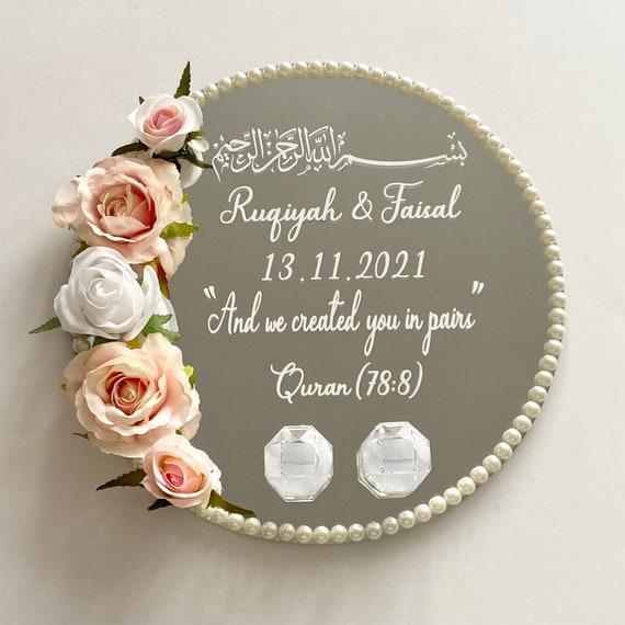 Pink Ring Plate for Weddings Nikkah Engagement. Wedding - Etsy UK