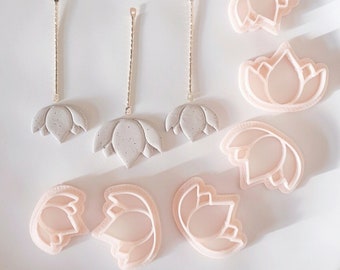 Cutter lotus flower shape for polymer clay - Earring Jewelry Making - Polymer clay tools -  earrings cutter  - clay pottery  - DIY earrings