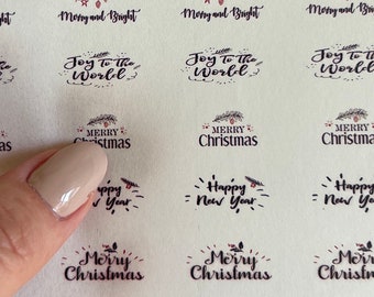 Christmas Greetings Transfer Sheet: Polymer Clay Jewelry Image (4x5 inch)