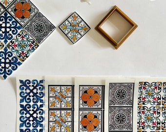 Mediterranean Tile Clay Transfer Sheets: Talavera Design (4”x 5")