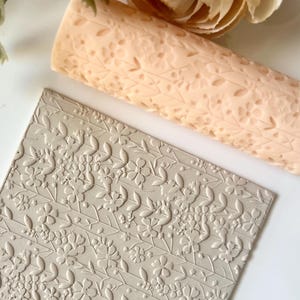 Wildflower Texture Roller – Botanical Pattern for Polymer Clay • Floral Embossed Roller • Clay Tool for Earrings & Nature-Inspired Jewelry
