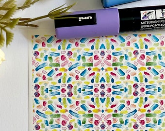 Arkusze transferowe Fluo Abstract | Papier transferowy rozpuszczalny w wodzie | Transfery obrazów z gliny polimerowej