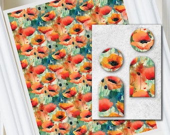 Watercolor Poppies Paper Transfer Sheets: Clay Image Transfers