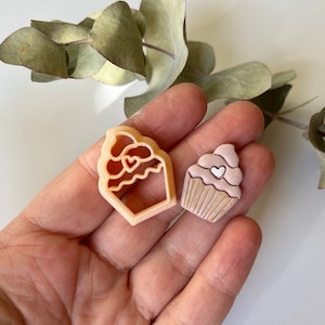 Cortador de cupcakes, helado Colección de cortadores de arcilla del día de San Valentín - Cortadores de pendientes - Herramienta artesanal DIY