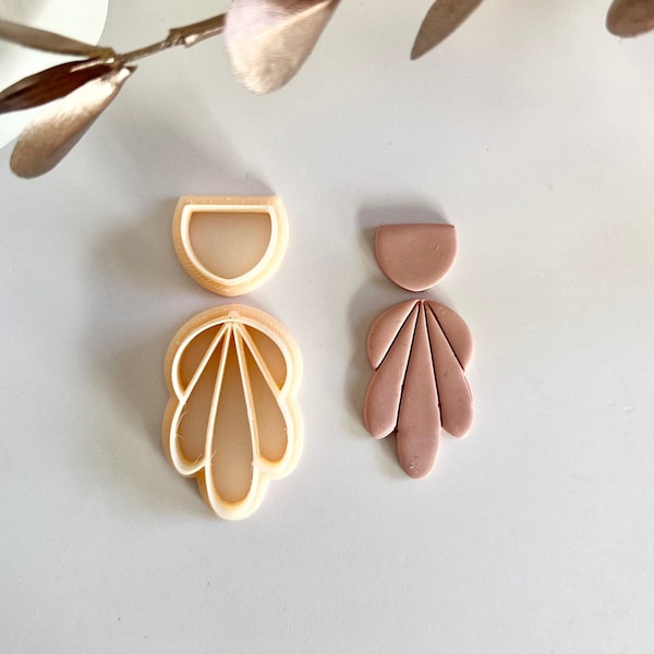 Clay cutter - botanical earrings set  - total length 5cm// 2inch - Earring Jewelry Making - Polymer clay tools - pottery - DIY earrings