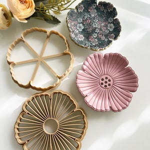 9 cm utstickare till prydnadsfat med blommor | Utstickare av polymerlera för skålar, ringformar, handgjorda material