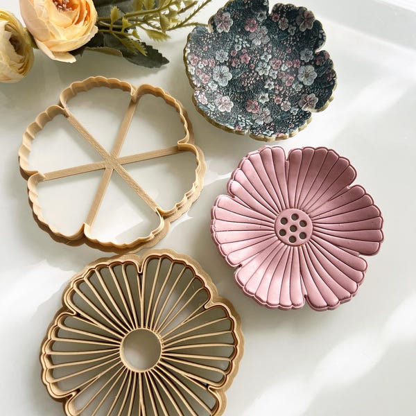 9 cm Blumen Schmuck Ausstecher | Polymer Clay Ausstechformen für Schalen, Ringschalen, handgemachtes Zubehör