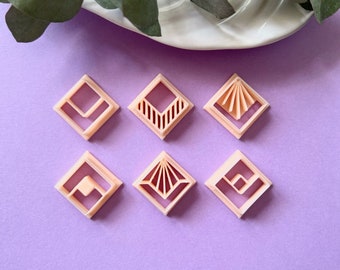 Square Tile Clay Cutter Set: Deco Earring Pottery Tool
