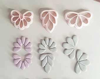 Polymer clay botanical shape cutter - flowers and leaf clay cutter   - Earring Jewelry Making - Polymer clay tools - pottery - DIY earrings