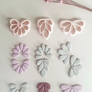 Polymer clay botanical shape cutter - flowers and leaf clay cutter   - Earring Jewelry Making - Polymer clay tools - pottery - DIY earrings