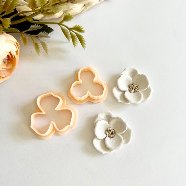 Floral Clay Cutter Set Ton - Spiegel Ohrstecker Set - SCHARFE Kante - Ohrringe Schmuckherstellung - Polymer Ton Werkzeuge - Ohrringe Cutter - DIY - 131