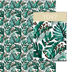 トロピカルクレイ転写シート：斑点のある葉、水溶性