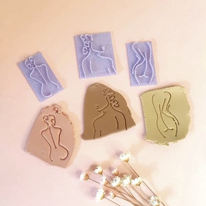 Lady Figure Debossing Stamp: Boho Art Clay Earring Making