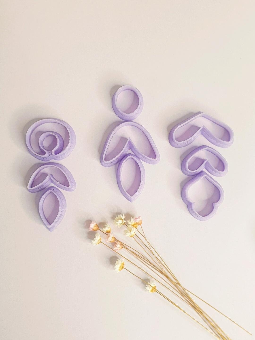 Keoker Flower Petal Clay Cutters - Flower Petals Clay Cutters for Earrings  Making, 6 Shapes with Petal Press Polymer Clay Moulds, Clay Cutters for  Polymer Clay Jewellery by Keoker - Shop Online