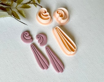 Cortadores de arcilla polimérica Deco: Juego espejado, cortador de arcilla con resorte (3 piezas)