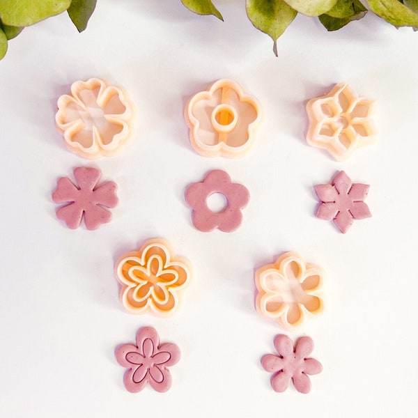 Polymer clay peach blossom  flower -   flower shape cutter  - Earring Jewelry Making - Polymer clay tools -  earrings cutter  - DIY 318