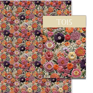 Embrodery Orange FlowerTransfer Sheets , motivo floreale , carta di trasferimento solubile in acqua, trasferimenti di immagini di argilla polimerica