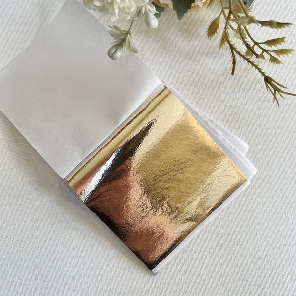 10 Gold Foil Sheets Light Gold Color- Statement Earrings clay cutters -Mirrored Stud Set - Earring Jewelry Making - Polymer clay tools - M42