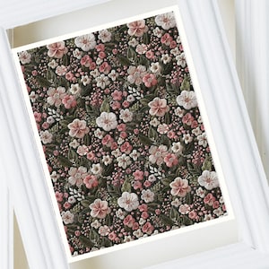 Embrodery Flowertransfer Sheets , Elegant Floral Pattern , Water ...
