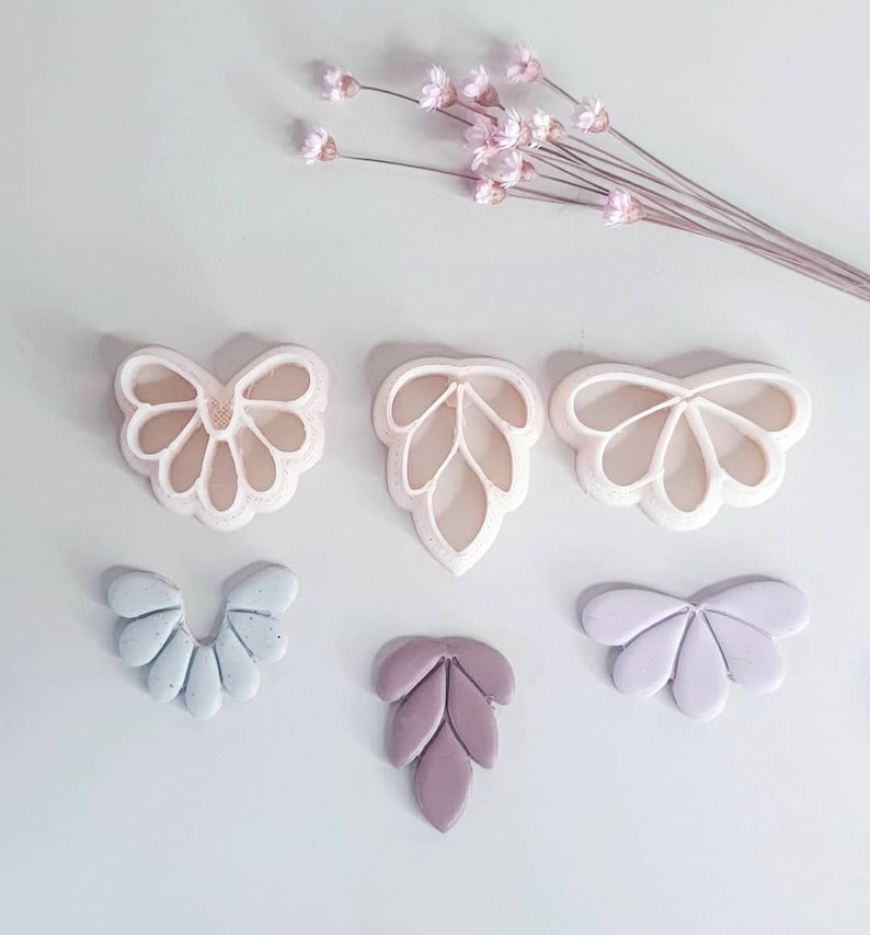 Polymer clay botanical shape cutter flowers and leaf clay cutter Earring Jewelry Making Polymer clay tools pottery DIY earrings image 2