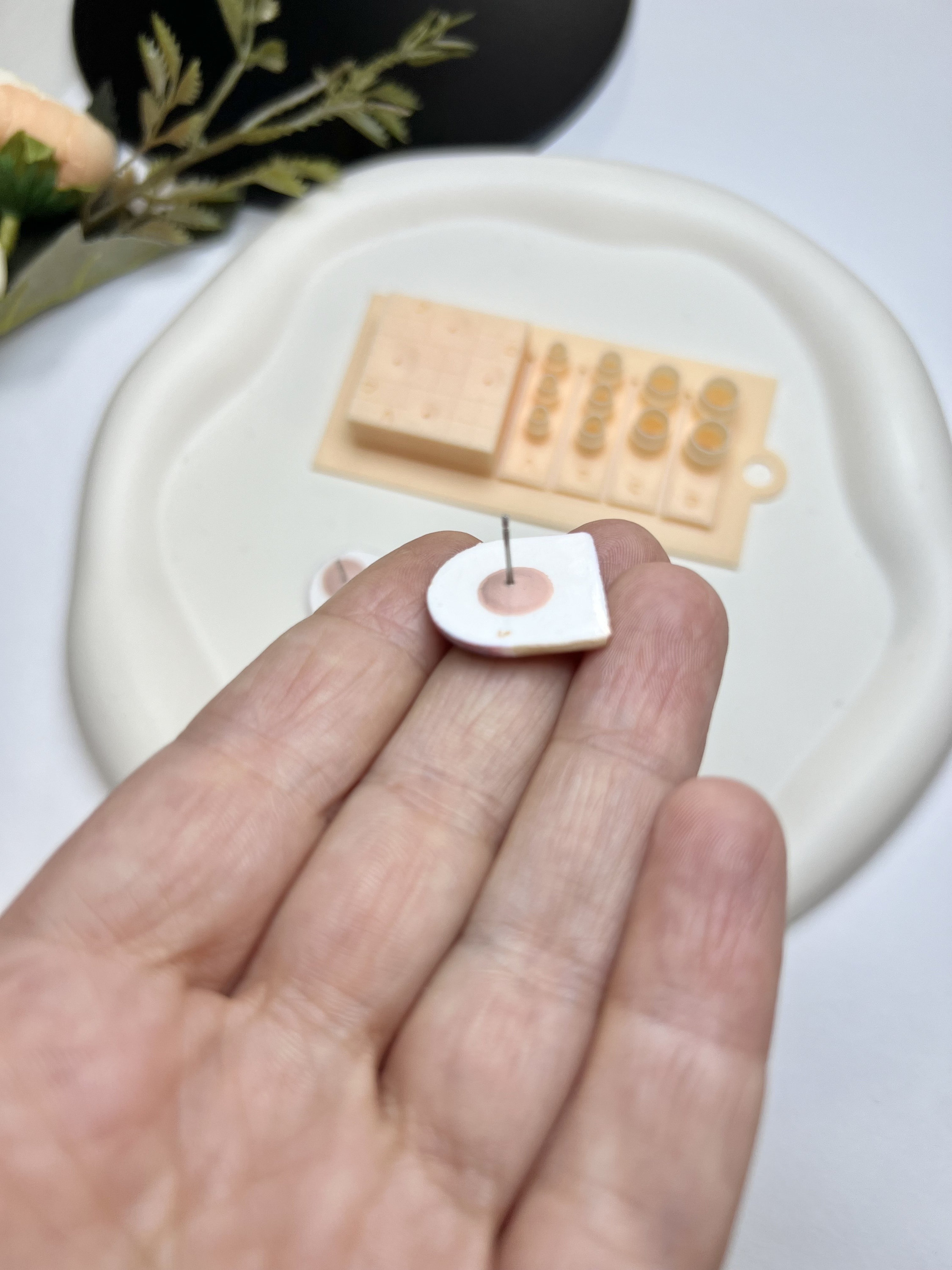 Stud Puck™ - Post Earring Back Embedding Tool Embed Polymer Clay