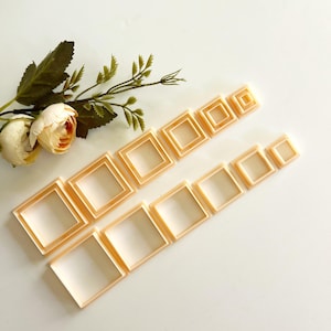 Set di taglierine per pasta polimerica a forma quadrata: 6 misure per la creazione di gioielli