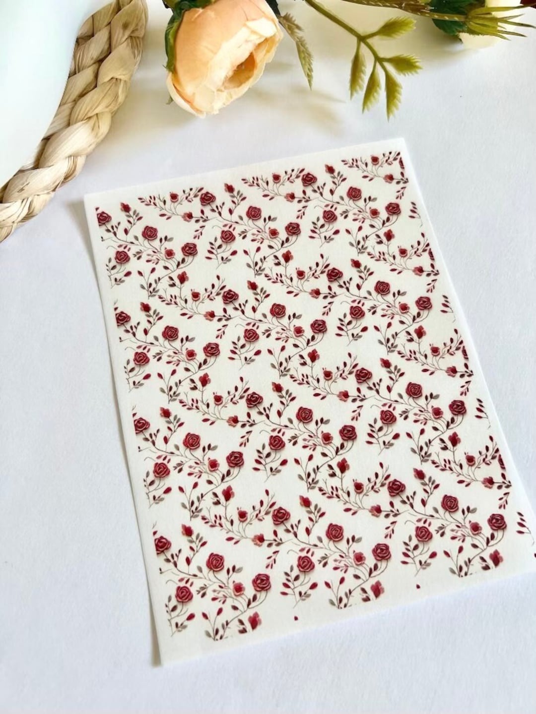 Pink Roses Transfer Sheets | Transferable Image on Polymer Clay ...