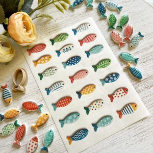 Fish Transfer Sheet for Polymer Clay Earrings, Coastal Fish Pattern Transfer Paper, Matching Fish Cutter, Summer Clay Jewelry Supplies image 8