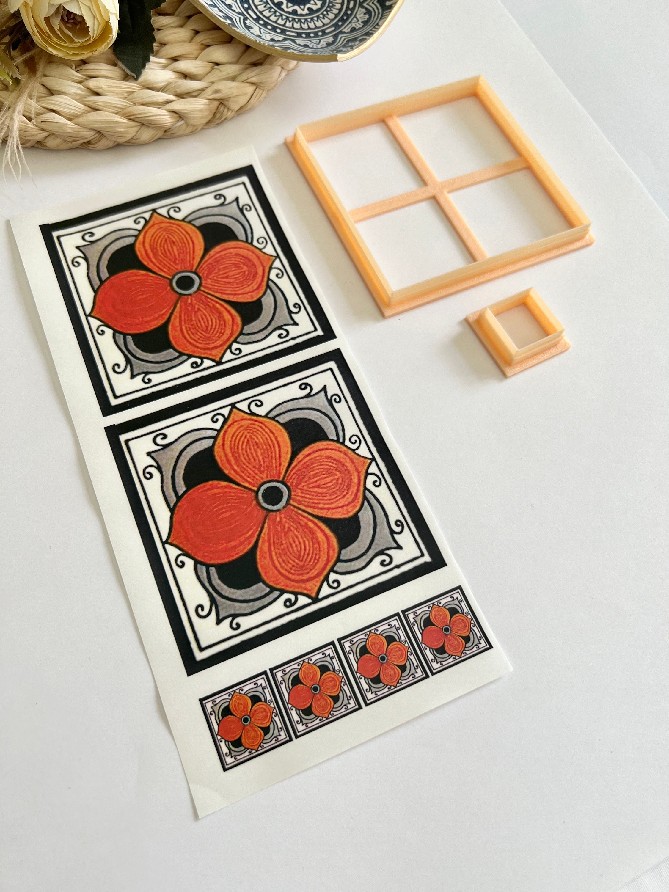 Papier Transfert Céramique Motif Fleurs - Autocollant Soluble Eau, Pour Bijoux, Poterie, DIY