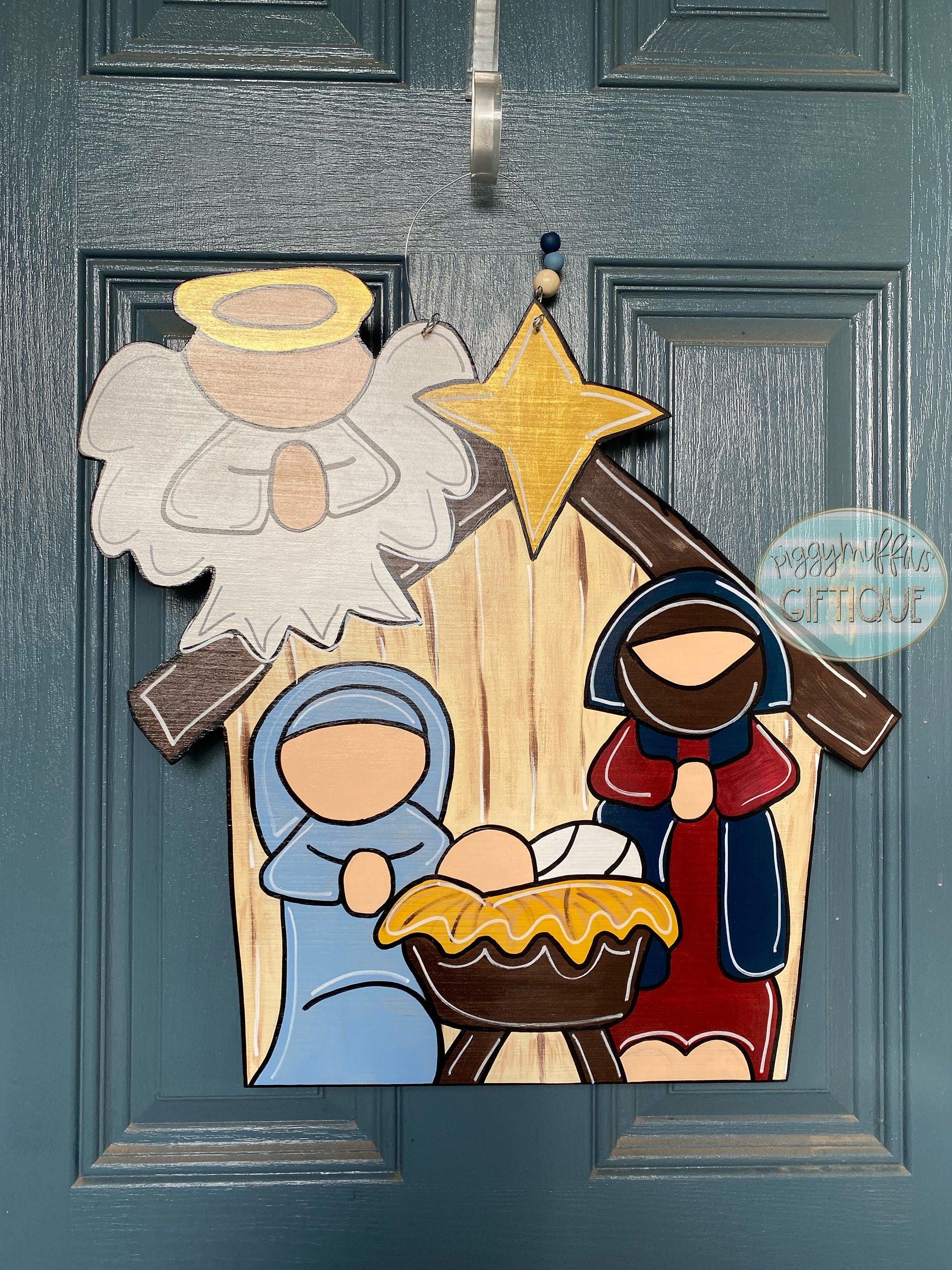 Nativity Door Hanger Baby Jesus Door Hanger Christ is Born Etsy