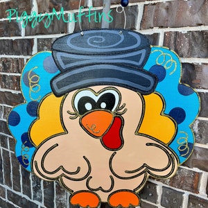 SHIPS TODAY Fall Door Hanger | Thanksgiving Door Hanger | Turkey Door Hanger | Thanksgiving Wreath | PiggyMuffins