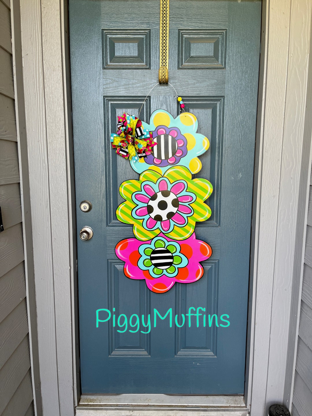 Flower Door Hanger Floral Door Hanger Spring Flowers Door Hanger Summer