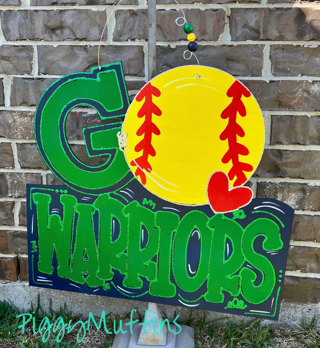 CUSTOMIZABLE Sports Door Hanger Baseball Door Hanger Softball Door