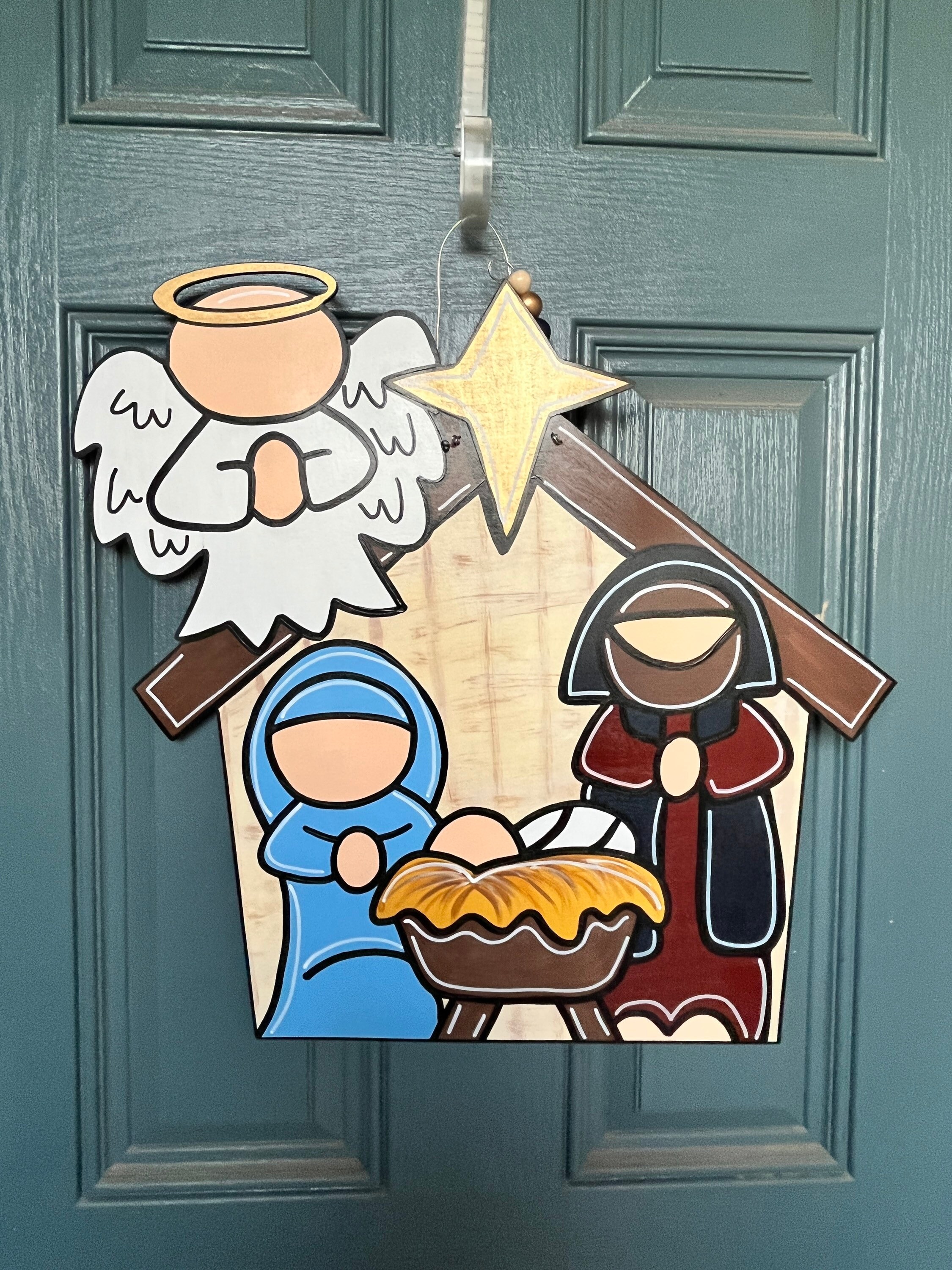Nativity Door Hanger Baby Jesus Door Hanger Christ is Born Etsy