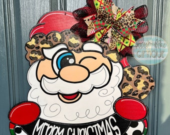 Christmas Door Hanger | Santa Clause Merry Christmas Door Hanger | Santa Door Hanger | Merry Christmas | ChristmasWreath | Santa Wreath