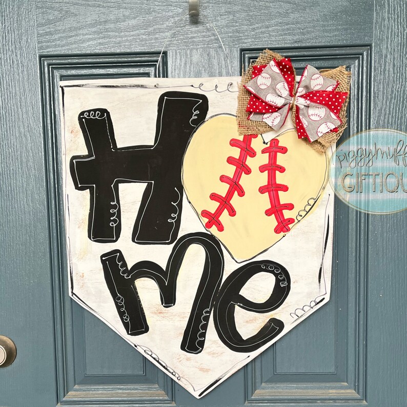 Cute Baseball Door Hanger Softball Door Hanger Etsy