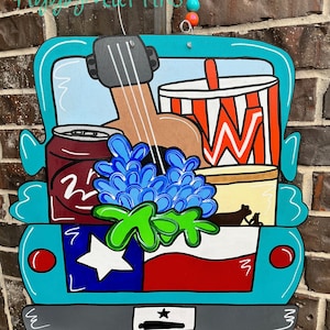 Texas Door Hanger - Texas Truck Door Hanger - Texas Theme Door Hanger