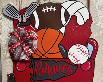 Customizable Sports Team Door Hanger: Baseball, Softball, Golf, Tennis