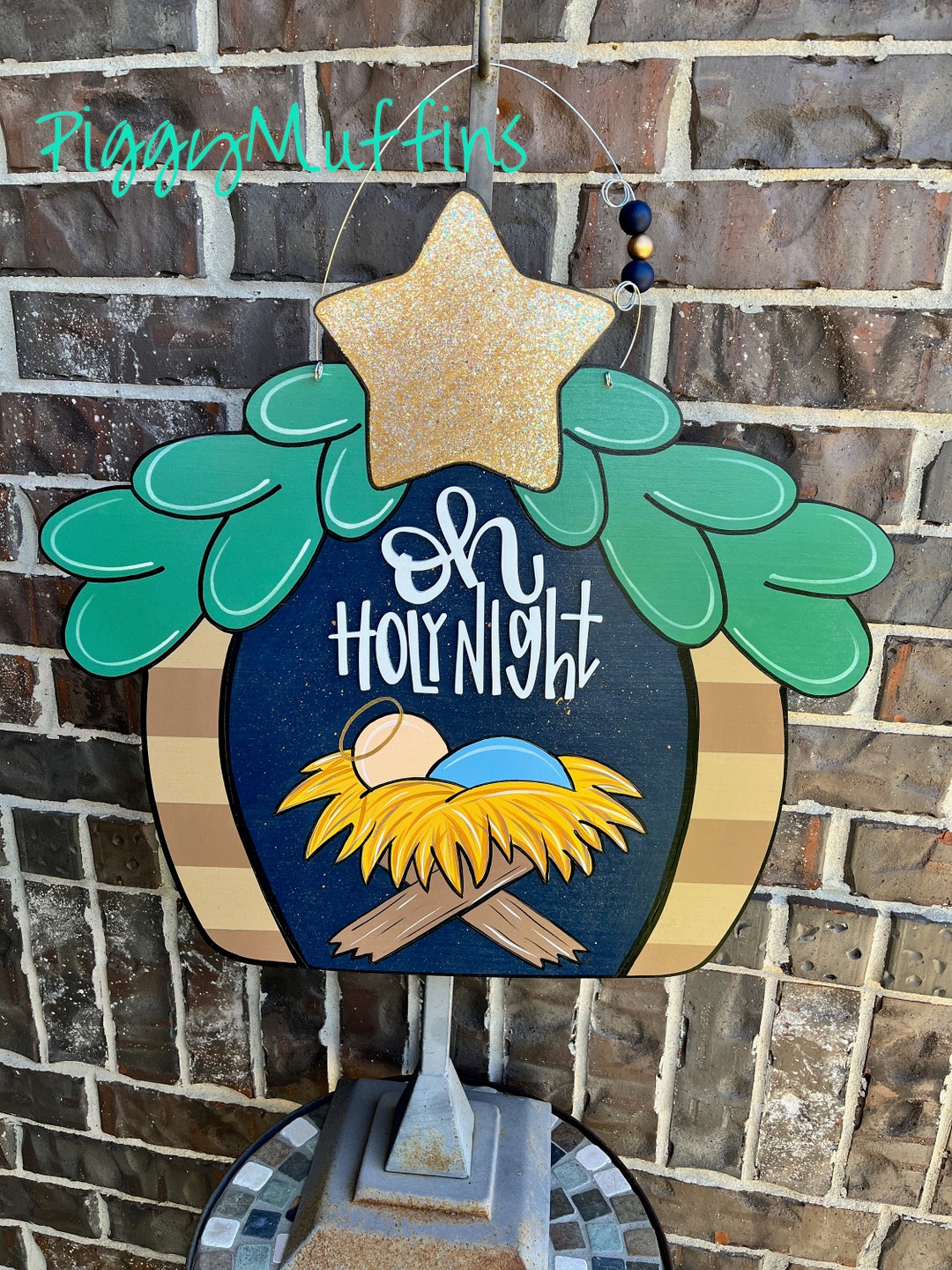 Nativity Door Hanger Baby Jesus Door Hanger Christmas Manger Door Hanger Oh Holy Night